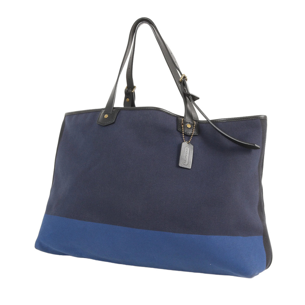 COACH Bleecker Colorblock Canvas Holdall Tote Bag (Blue & Navy Two-Tone Canva...